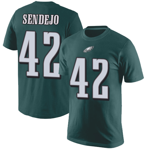 Men Philadelphia Eagles #42 Andrew Sendejo Green Rush Pride Name and Number NFL T Shirt